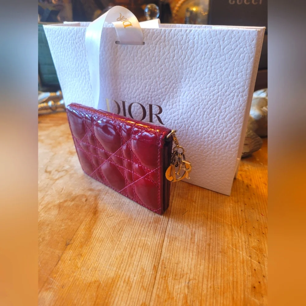 Christian Dior Red Patent Wallet